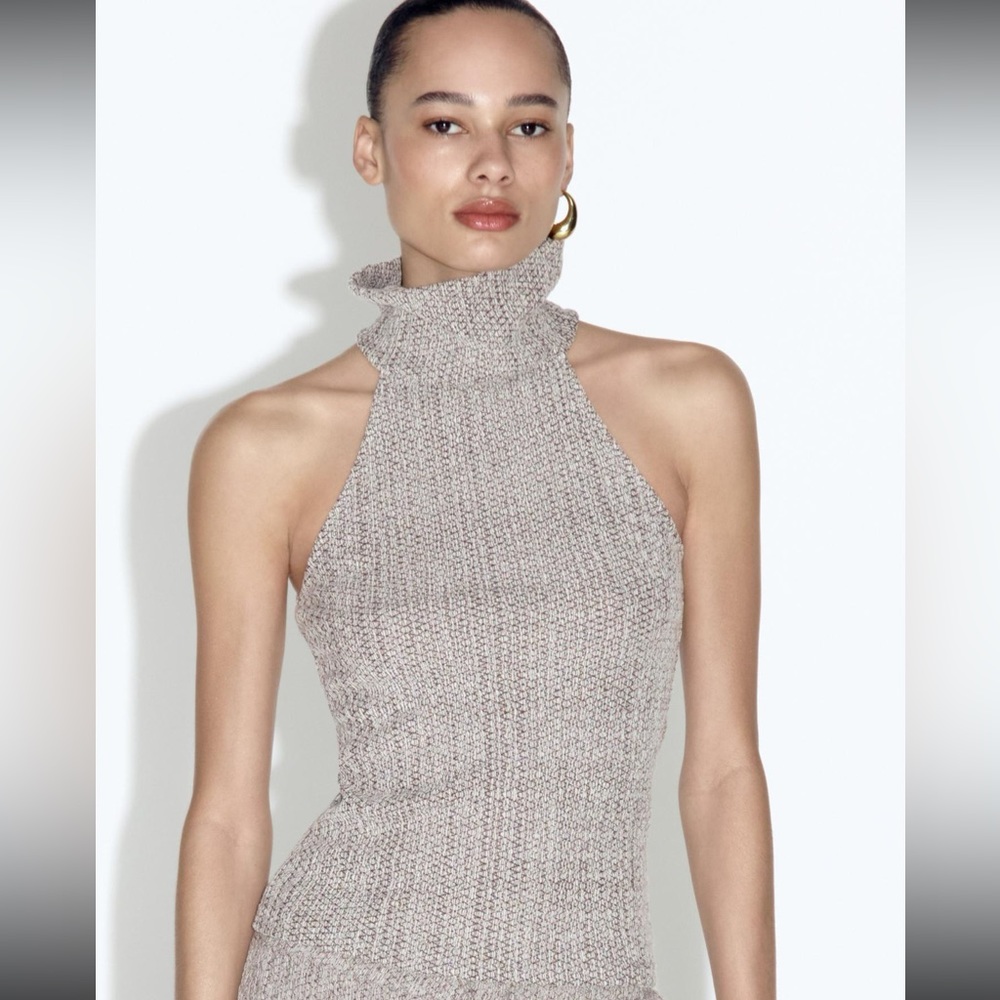 Zara Textured Halter Top